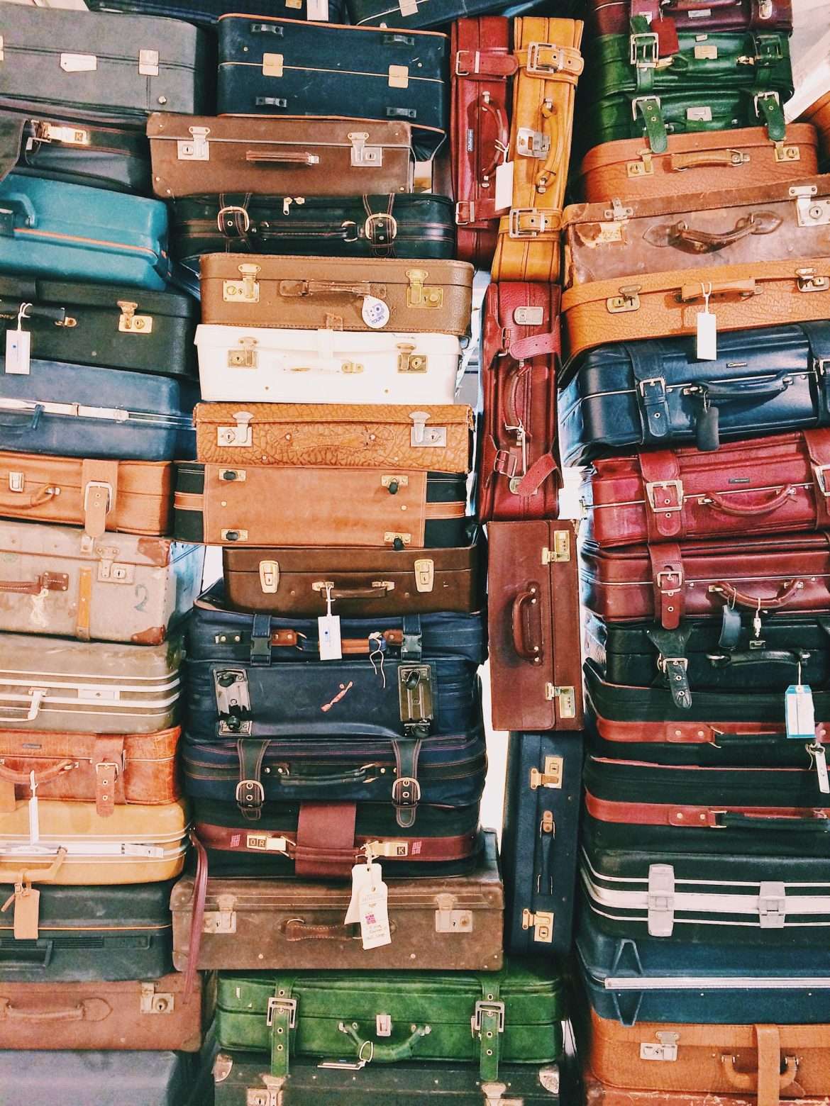 Vertical stack of suitcases